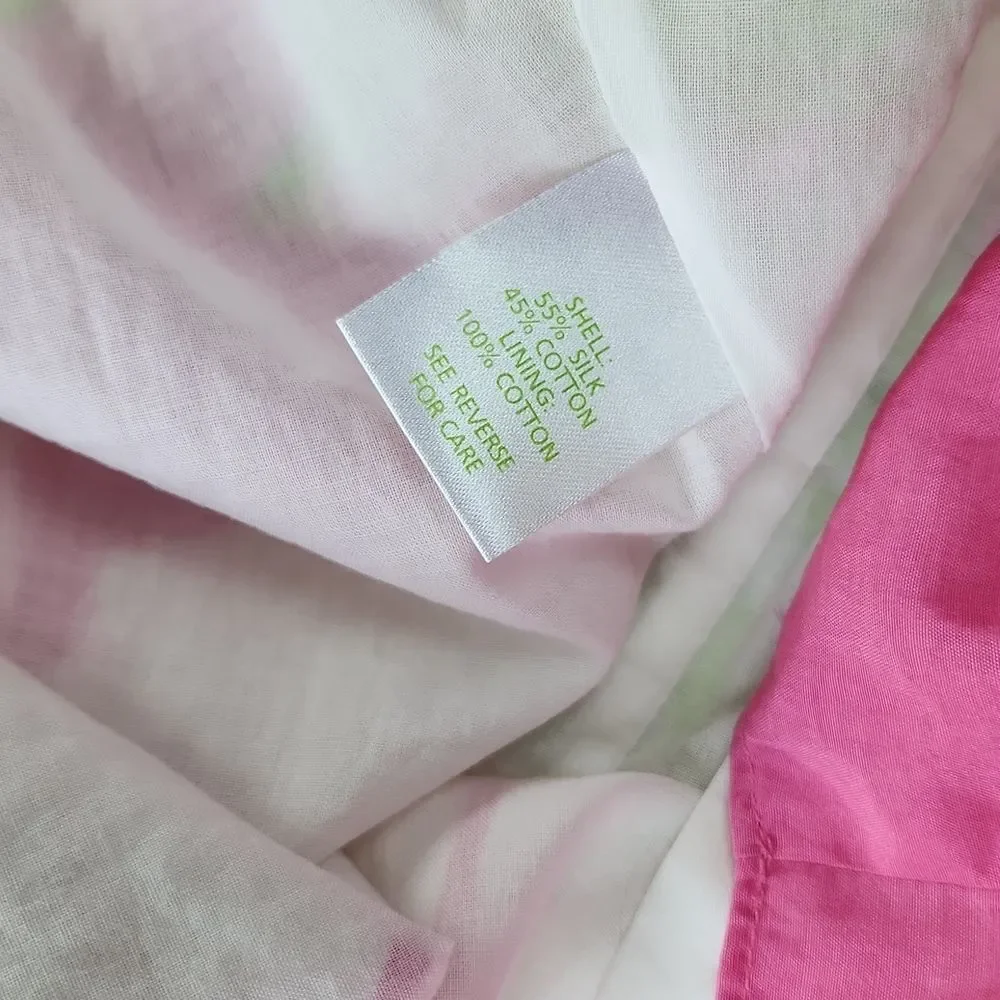 Lilly Pulitzer Blair Silk Dress strapless Ruffle hem‎ in Hot Pink size 6 Small - Picture 9 of 12